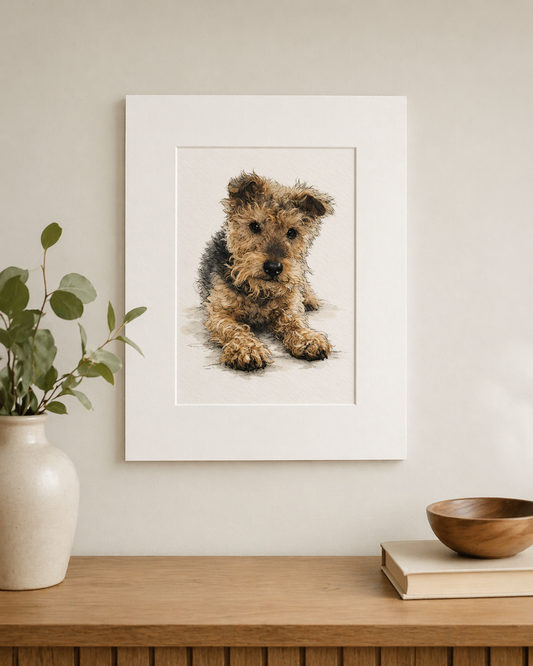 Custom Pet Portrait – Mounted Fine Art Print